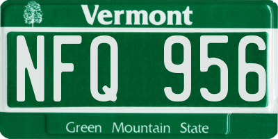 VT license plate NFQ956