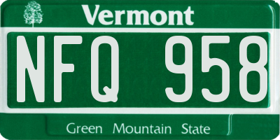 VT license plate NFQ958