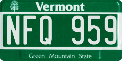 VT license plate NFQ959