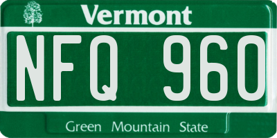 VT license plate NFQ960
