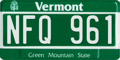 VT license plate NFQ961