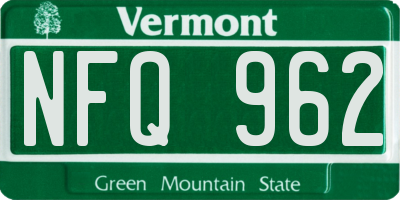 VT license plate NFQ962