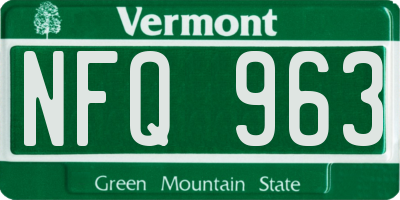 VT license plate NFQ963