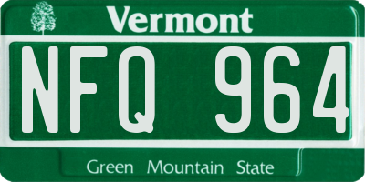 VT license plate NFQ964