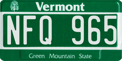 VT license plate NFQ965