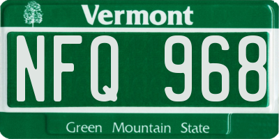 VT license plate NFQ968