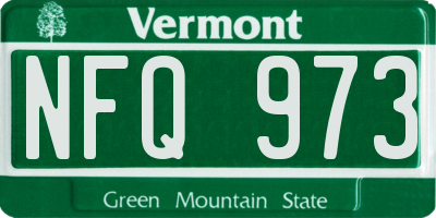 VT license plate NFQ973