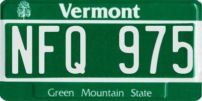 VT license plate NFQ975