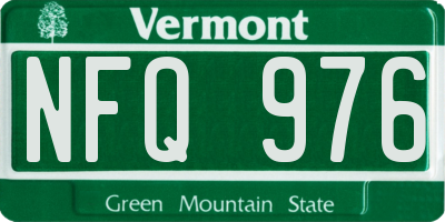 VT license plate NFQ976