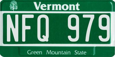 VT license plate NFQ979