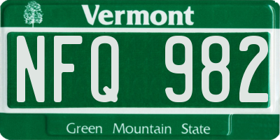 VT license plate NFQ982