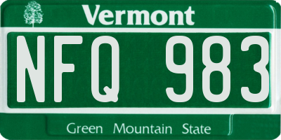 VT license plate NFQ983