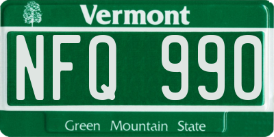 VT license plate NFQ990