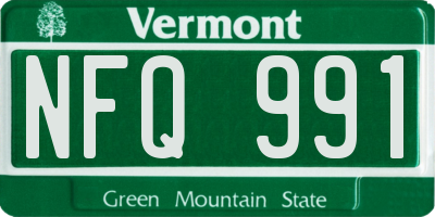 VT license plate NFQ991