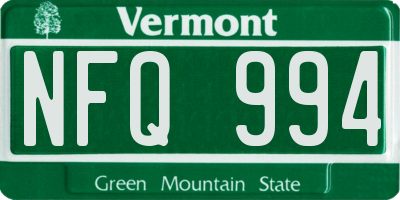 VT license plate NFQ994