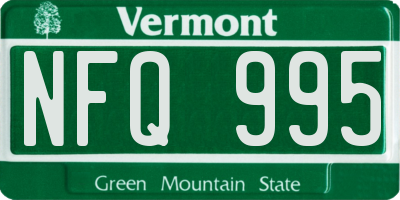 VT license plate NFQ995