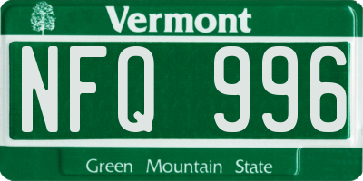 VT license plate NFQ996