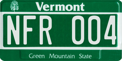 VT license plate NFR004