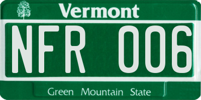 VT license plate NFR006