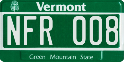 VT license plate NFR008