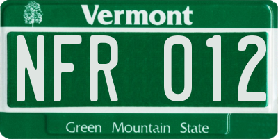 VT license plate NFR012
