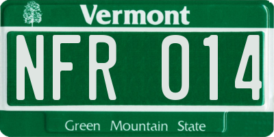 VT license plate NFR014