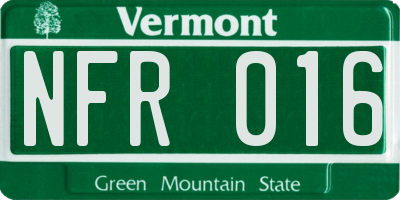 VT license plate NFR016