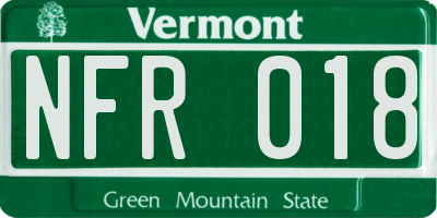 VT license plate NFR018