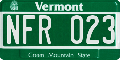 VT license plate NFR023