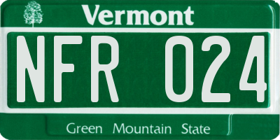 VT license plate NFR024