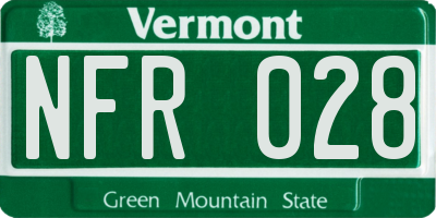 VT license plate NFR028