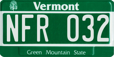 VT license plate NFR032