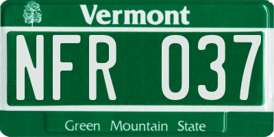 VT license plate NFR037