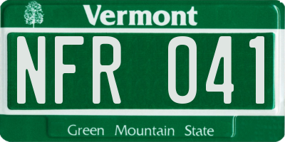 VT license plate NFR041