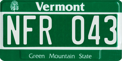 VT license plate NFR043