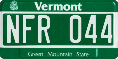 VT license plate NFR044