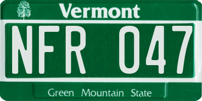 VT license plate NFR047