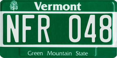 VT license plate NFR048