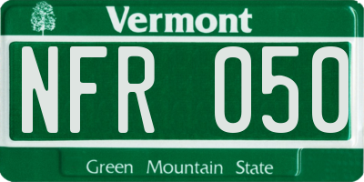 VT license plate NFR050