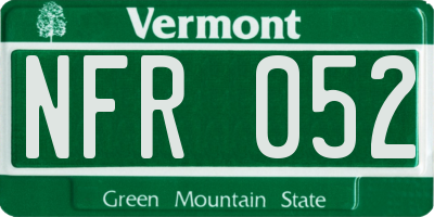 VT license plate NFR052