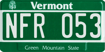 VT license plate NFR053