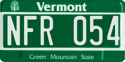 VT license plate NFR054