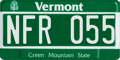 VT license plate NFR055