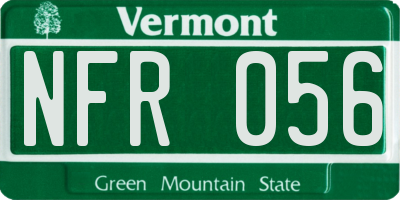 VT license plate NFR056