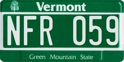 VT license plate NFR059