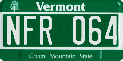 VT license plate NFR064