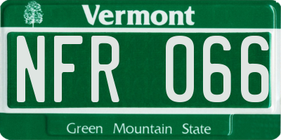 VT license plate NFR066