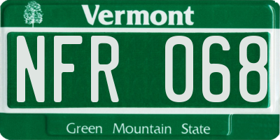 VT license plate NFR068