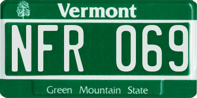 VT license plate NFR069