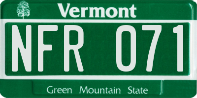 VT license plate NFR071
